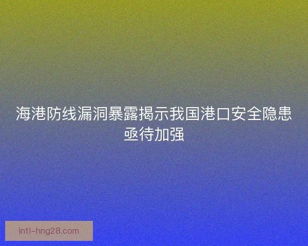 海港防线漏洞暴露揭示我国港口安全隐患亟待加强 海港防线漏洞暴露揭示我国港口安全隐患亟待加强